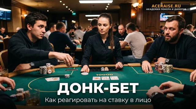 Донк-бет на флопе: почему это маркер слабости и как реагировать на «ставку в лицо»
