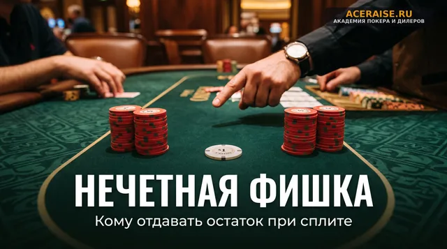 Деление нечетной фишки при сплит-поте: регламент TDA для кэш-игры и турниров