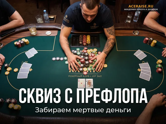 Стратегия сквиза (Squeeze) на префлопе: как забирать «мертвые» деньги из центра стола