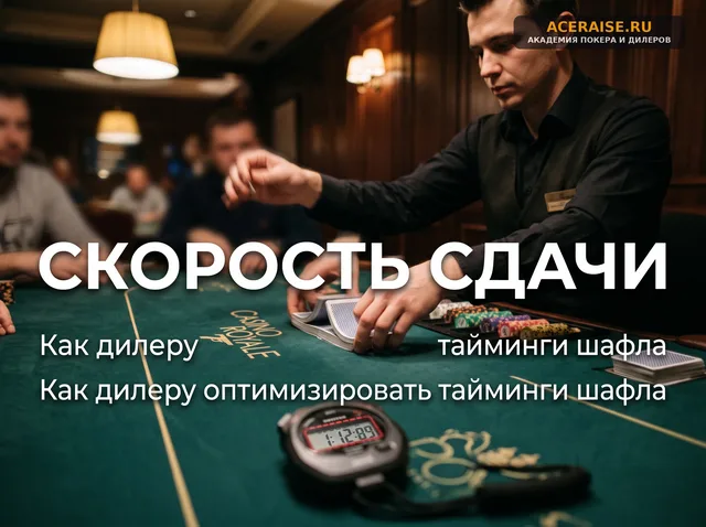 Тайминг и нормативы скорости: как дилеру сократить время шафла на 10 секунд и сдавать больше рук в час