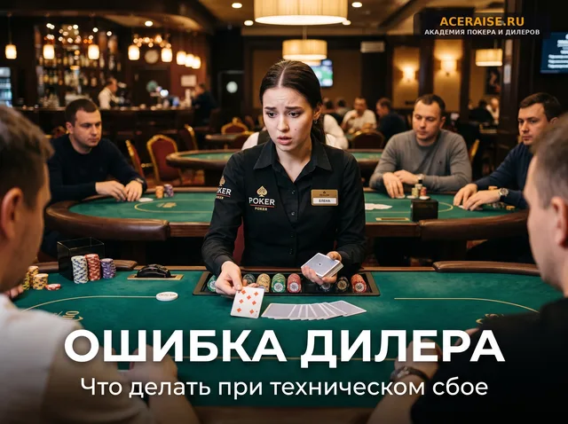 Первые ошибки дилера за столом: как исправить технический сбой и не впасть в панику
