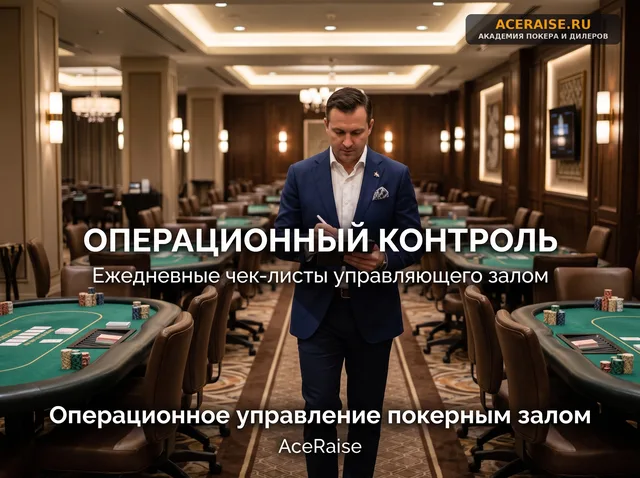 Операционное управление покерным залом: ежедневные чек-листы управляющего от открытия смены до закрытия кассы