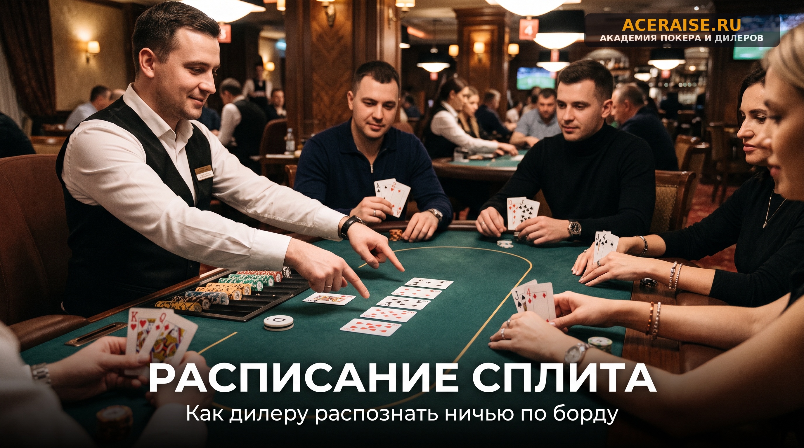 Определение сплит-пота по борду: руководство для дилера по разбору сложных пятикарточных комбинаций