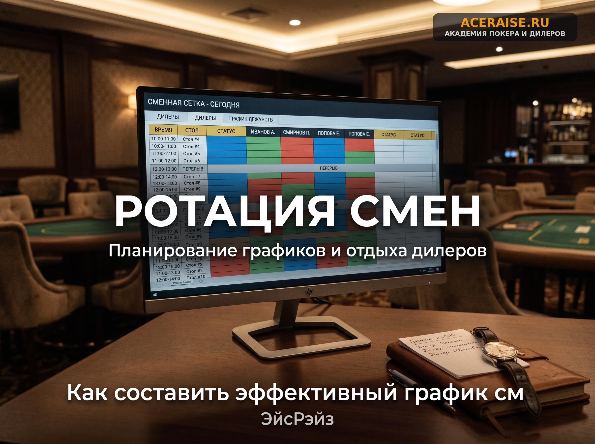 Как составить эффективный график смен и ротацию дилеров: математика эргономики персонала в покерном бизнесе