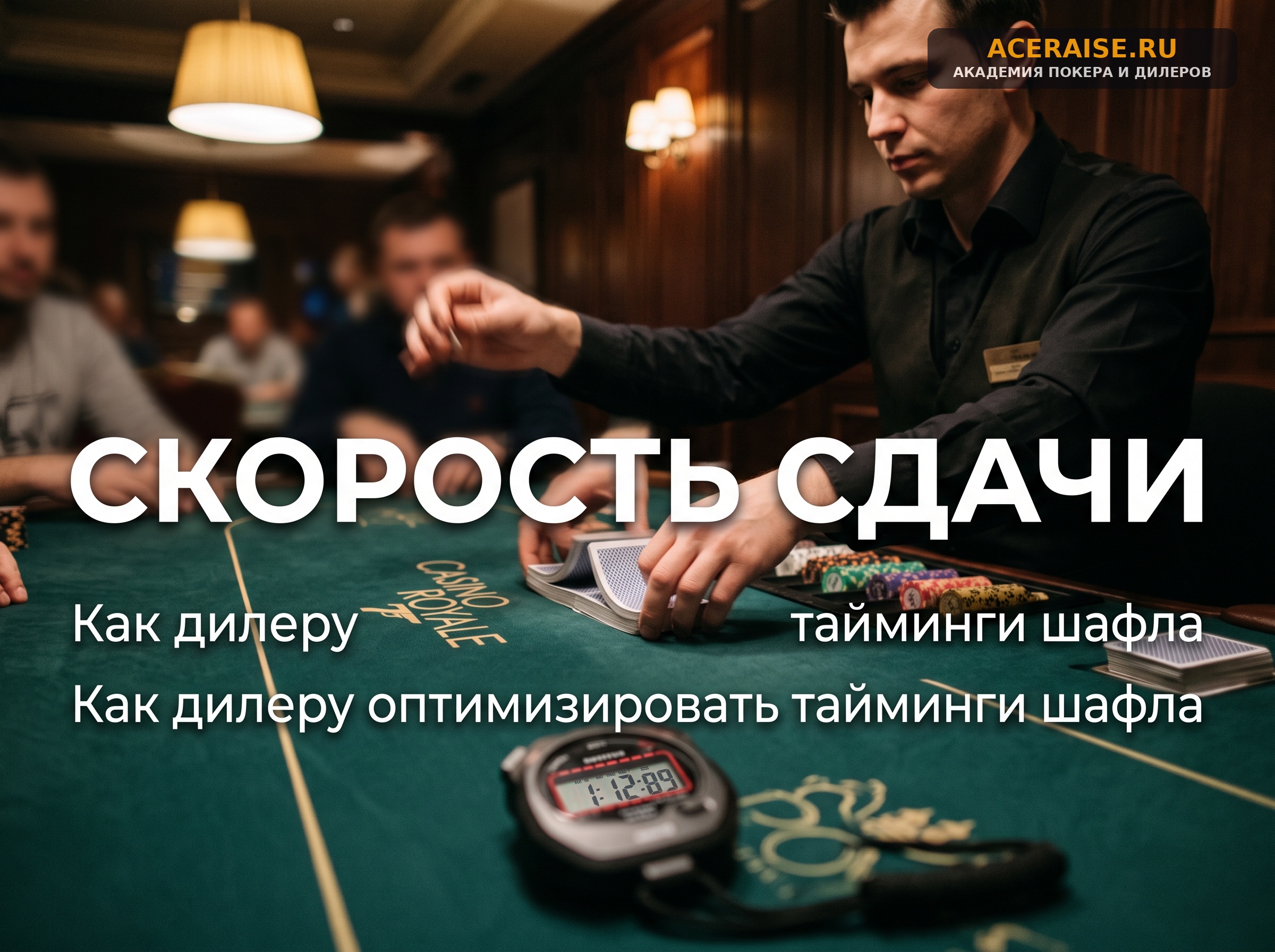 Тайминг и нормативы скорости: как дилеру сократить время шафла на 10 секунд и сдавать больше рук в час