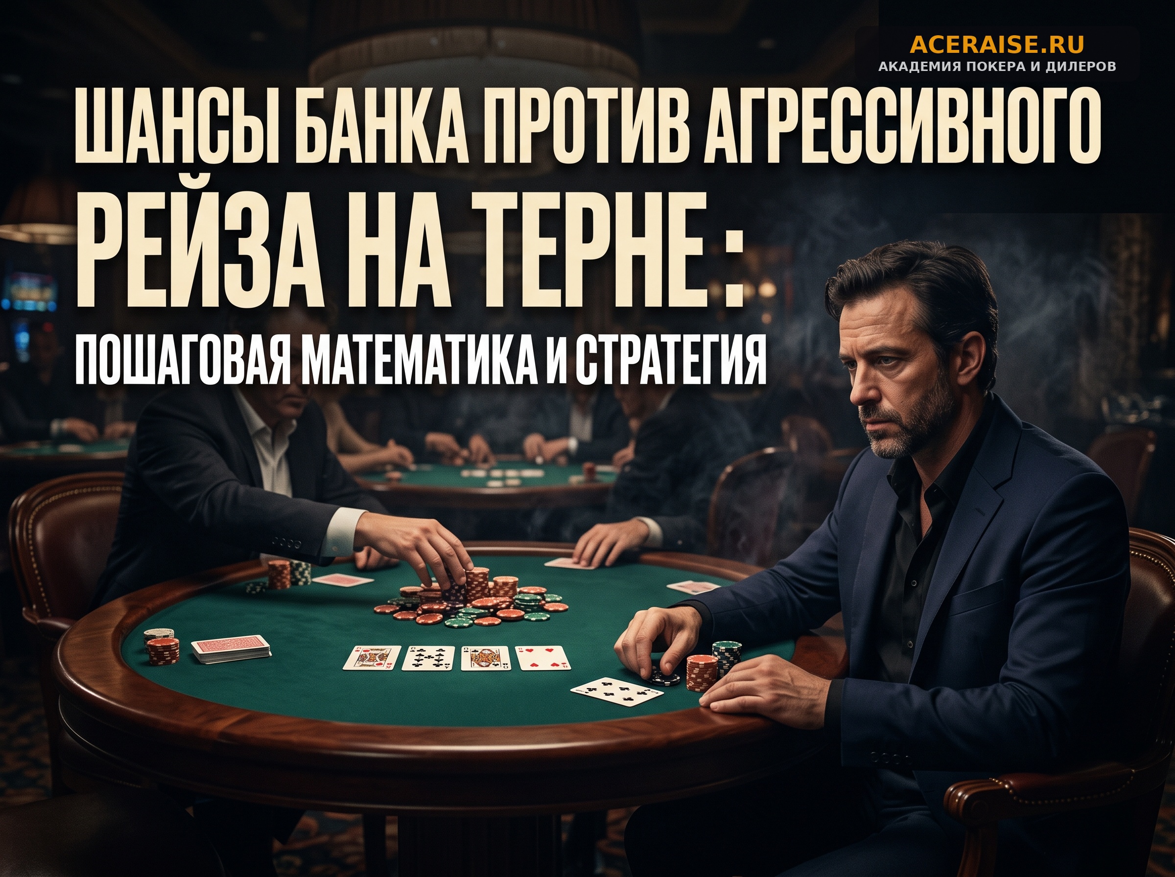 Шансы банка против агрессивного рейза на терне: пошаговая математика и стратегия