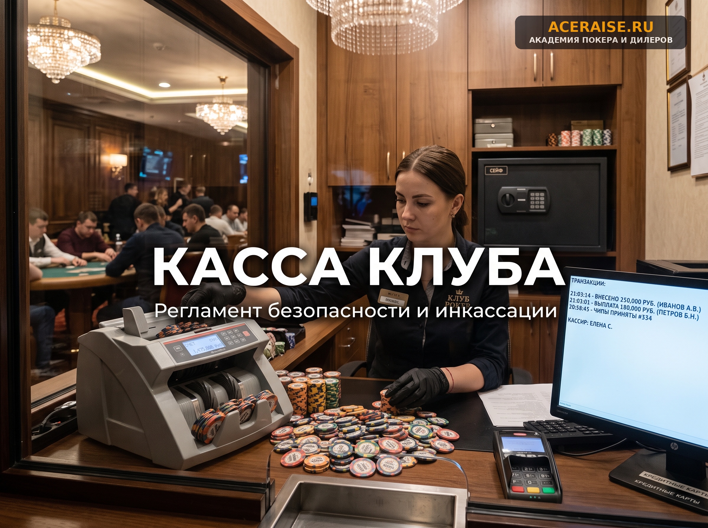 Работа кассы (Cash Cage) покерного клуба: регламент инкассации и предотвращение кассовых махинаций